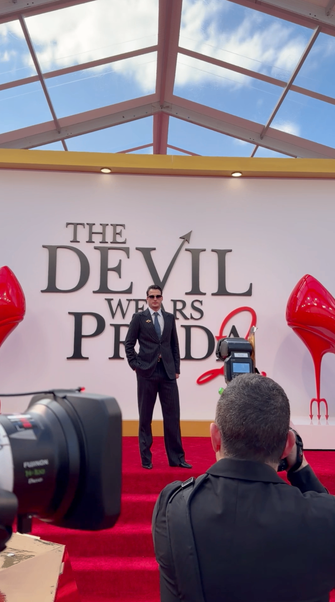 Levi Lomey on the red carpet at the world premiere of The Devil Wears Prada 2, Lincoln Center, New York.